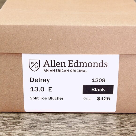 Allen Edmonds DELRAY Split Toe Blucher 13 E Black * add $15 new Trees - Picture 11 of 13